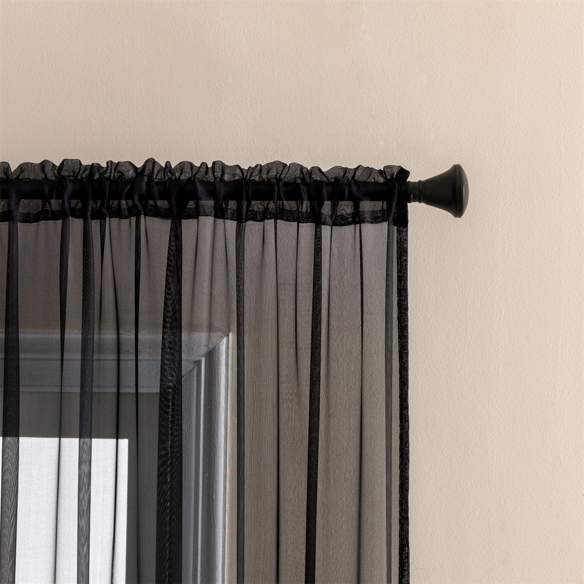 Sheer Curtains 2 Panels Rod Pocket Light Filtering Privacy Window Drapes for Living Room Bedroom Modern Home Decor 52x63 52x84 52x96 39x78 Inch
