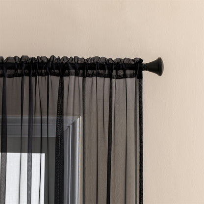 Sheer Curtains 2 Panels Rod Pocket Light Filtering Privacy Window Drapes for Living Room Bedroom Modern Home Decor 52x63 52x84 52x96 39x78 Inch
