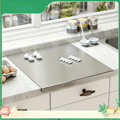 304 Stainless Steel Cutting Board Kitchen Meat Chopping Board, Hygienic Non-Porous Knife Board for Meat, Fish & Vegetables, Easy-Clean Kitchenware – 5 Sizes Available