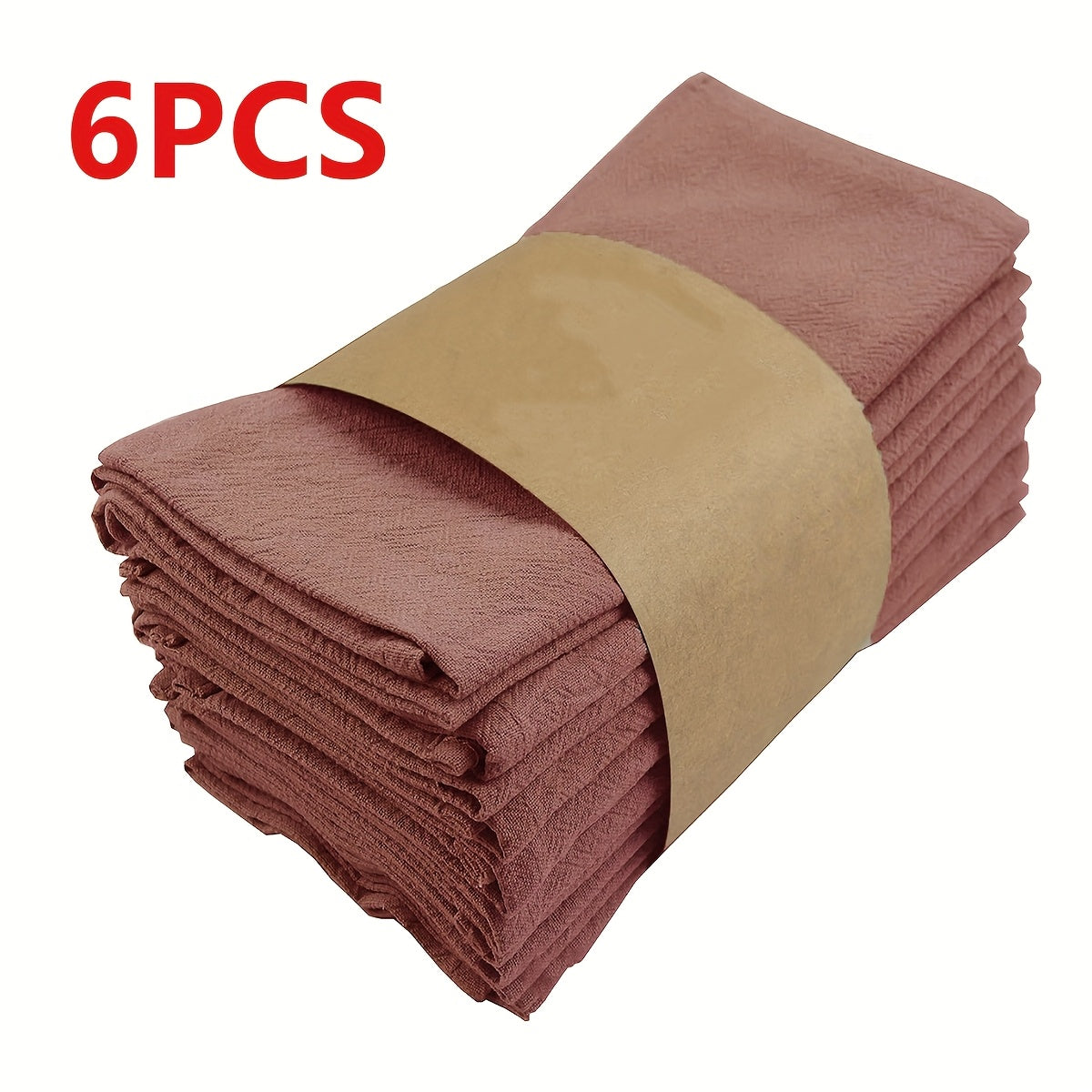 Cloth Napkins Set of 6 or 12 Solid Color Pleated Texture 16x16 Inch Washable Reusable Fabric Napkins for Wedding Dinner Party Banquet Restaurant Kitchen Table Decor