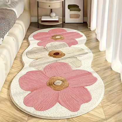 Fluffy Sheep Carpet Area Rug 1000G - Soft Pastoral Bedside Mat with Non-Slip PVC Backing, Irregular Shape, Machine Washable - Cozy Room & Corridor Floor Rug