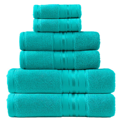 100% Cotton Towel Set 6 Piece – Super Soft Absorbent Bath Hand Washcloth Towels for Bathroom Spa Hotel, Rapid Drying Gentle on Skin, 9 Colors