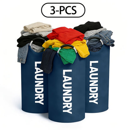 Foldable Laundry Basket with Handles Large Oxford Cloth Collapsible Hamper 3 Pack 4 Pack for Bedroom Bathroom Dorm Laundry Room Dirty Clothes Storage