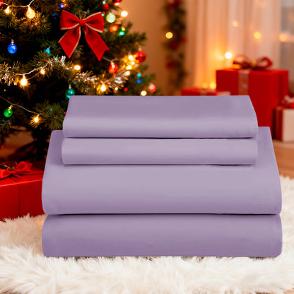 Bed Sheets Set Extra Deep Pocket 500 Thread Count, 3/4 Piece 18 Inch Deep Pocket Fitted Sheet Soft Brushed Microfiber Hotel Luxury Bedding, Wrinkle Free Breathable Bed Sheet Twin Full Queen King