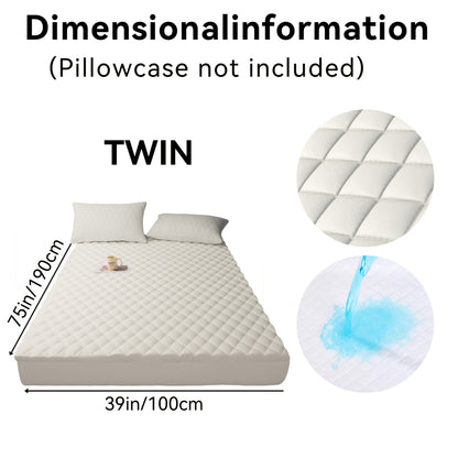 Waterproof Mattress Protector with Side Storage Pocket, Diamond Quilted Deep Pocket Mattress Cover – Breathable Cooling Mattress Pad, Soft Noiseless Bed Protector for Twin Full Queen King, Multiple Colors