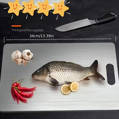 Stainless Steel Cutting Board Set 3-Piece – Rust-Resistant BPA-Free Kitchen Chopping Boards, Durable Easy-Clean Space-Saving Nested Cutting Board Kit for Meat Vegetables Fruit, Food-Safe Home Essential