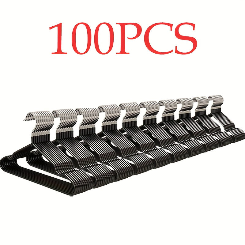 Heavy Duty Metal Clothes Hangers Non-Slip Bulk Set 30/50/100 Pack – High Manganese Steel Coat Hangers Thickened Waterproof Rust-Proof, Space Saving Closet Organizer for Home & Commercial Use
