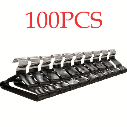 Heavy Duty Metal Clothes Hangers Non-Slip Bulk Set 30/50/100 Pack – High Manganese Steel Coat Hangers Thickened Waterproof Rust-Proof, Space Saving Closet Organizer for Home & Commercial Use