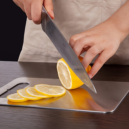 Stainless Steel Cutting Board Set of 3 - Rust-Resistant BPA-Free Dishwasher Safe Kitchen Prep Boards, Antibacterial Metal Chopping Board Set Small Medium Large for Meat Vegetables Fruits