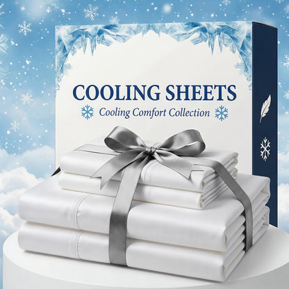 Bamboo Fiber Bed Sheet Set – Extra Deep Pocket Cooling Breathable Luxury Hotel Sheets Soft Wrinkle-Resistant Fitted Sheet Flat Sheet & Pillowcases Twin Full Queen King in 12 Colors