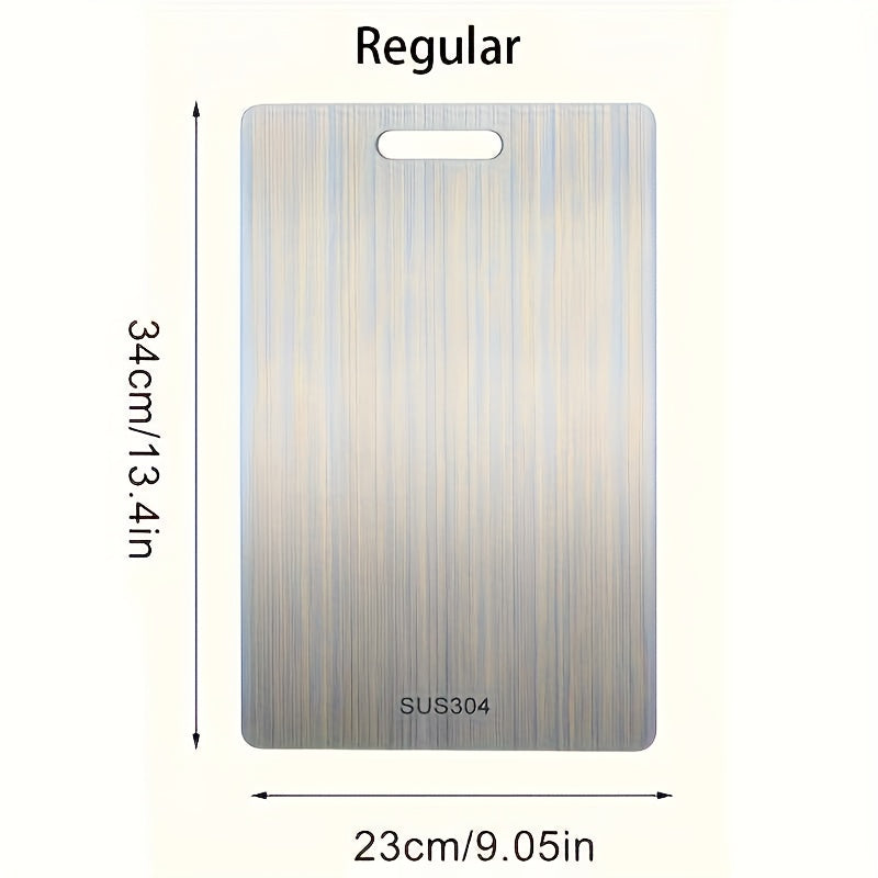 Double-Sided 304 Steel & Aviation Aluminum Cutting Board – Scratch-Proof Seamless Hygienic Surface Heavy Duty Kitchen Chopping Board for Meat Vegetables Fish Professional Grade