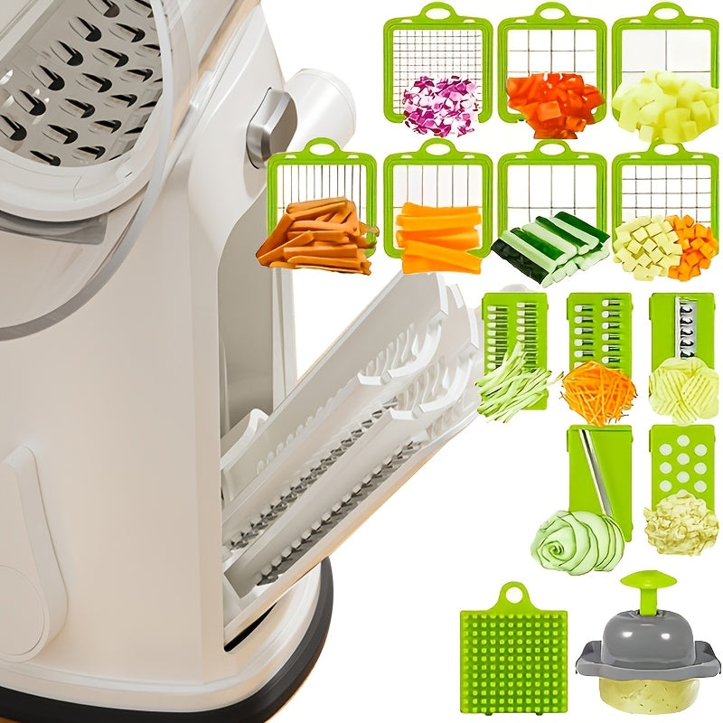 Vegetable Chopper 22-in-1 Pro - Multifunctional Food Dicer Slicer with 14 Blades, Drain Basket & Storage Container, Kitchen Mandoline Cutter for Onion Salad Fruit