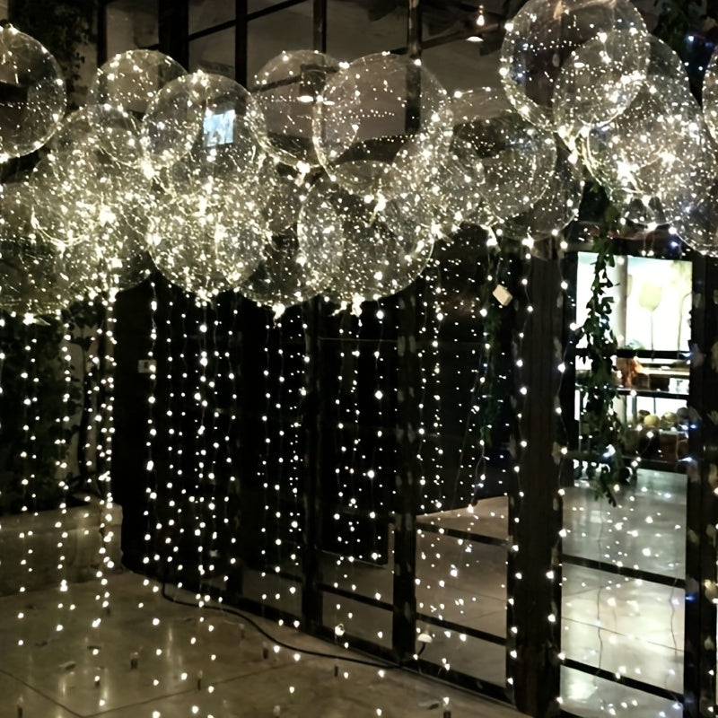 String Lights and Balloons Party Decoration Set 20 Pack – 10x 3-Meter LED String Lights & 10x 20-Inch Balloons for Wedding, Birthday, Graduation, Christmas, Halloween, Indoor Outdoor Decor