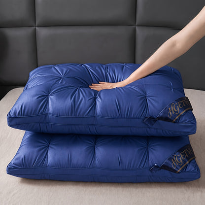 Bed Pillows 2 Pack Hotel Quality Queen King Size, Fluffy Neck Support Sleeping Pillow Set, Cooling Breathable Polyester Fill, Low-Allergen Soft Pillow for Side Back Stomach Sleepers, 6 Colors