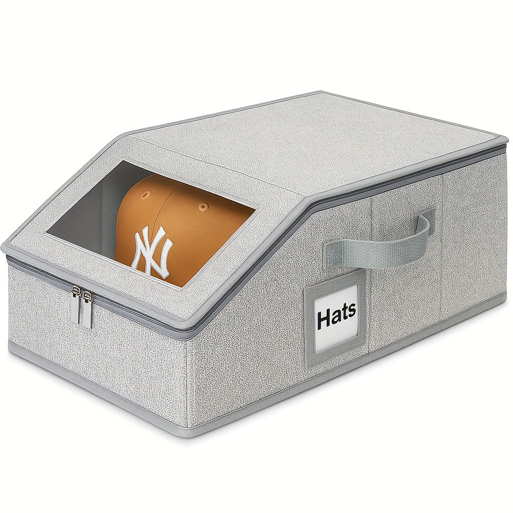 Stackable Hat Storage Box for Baseball Caps Holds Up to 30 Caps – 1 or 2 Pack Closet Hat Organizer with Cardboard Dividers for Women & Men