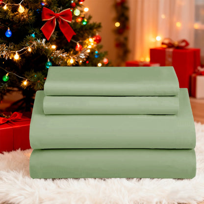 Bed Sheets Set Extra Deep Pocket 500 Thread Count, 3/4 Piece 18 Inch Deep Pocket Fitted Sheet Soft Brushed Microfiber Hotel Luxury Bedding, Wrinkle Free Breathable Bed Sheet Twin Full Queen King