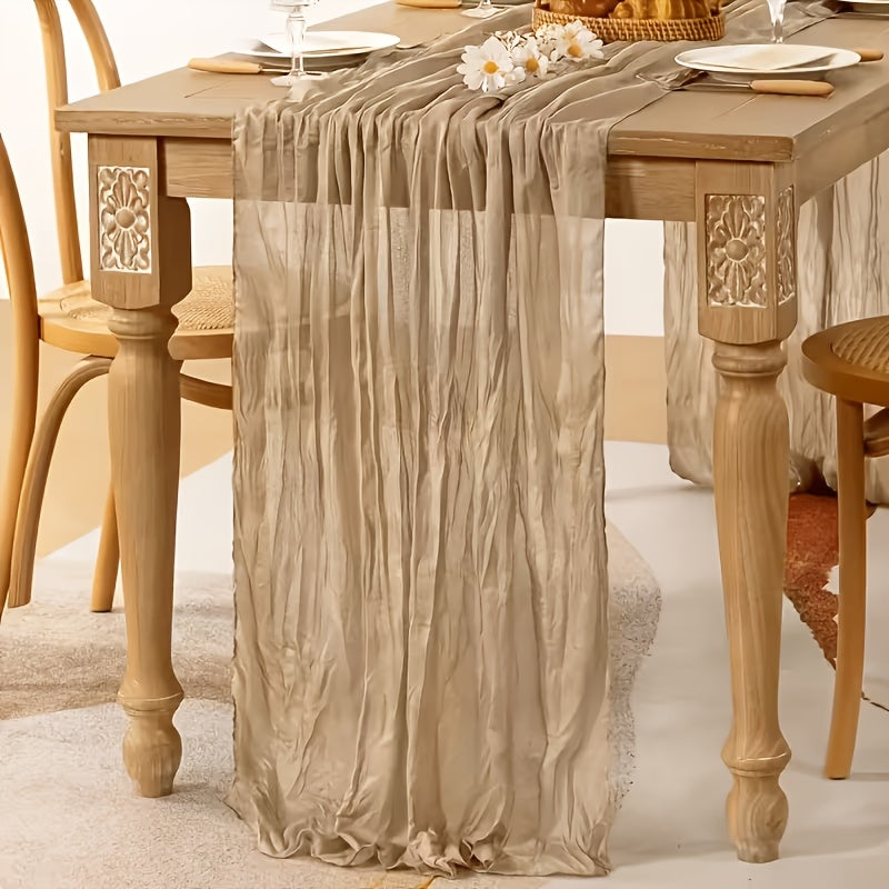 Cheesecloth Table Runner 10ft, Set of 12 Boho Gauze Table Runners 21.3x120 Inch – Rustic Romantic Bulk Cheese Cloth Roll for Wedding, Bridal Shower, Birthday Party & Dining Table Decor, 16 Colors