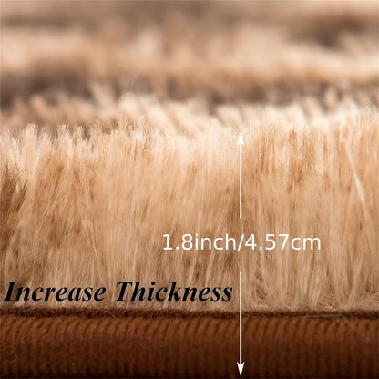 Fluffy Area Rug Non-Slip Soft Plush Carpet for Living Room Bedroom Kitchen Bathroom – Modern Home Decor Floor Mat Easy to Clean – Multiple Sizes & Colors Coffee Gray Black