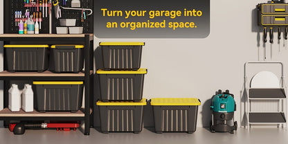Storage Bins with Lids and Wheels Stackable 72Qt 97Qt Heavy Duty 220LB Capacity 4 6 Pack Plastic Storage Boxes for Home Garage Basement Clear Blue Black