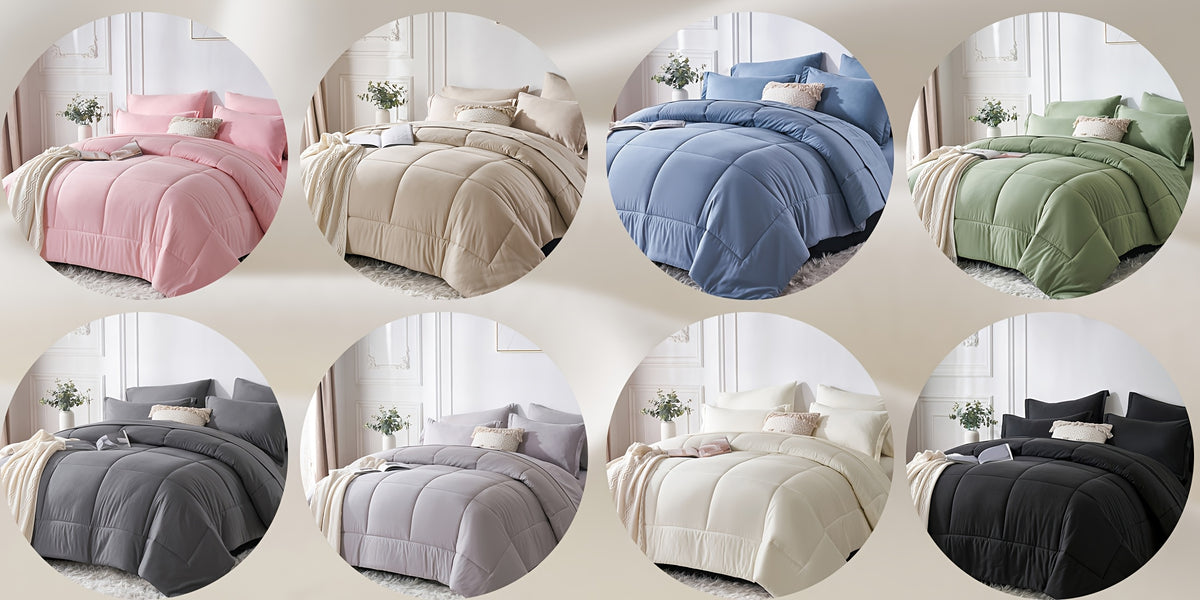 Thin Quilt Comforter Set Twin Full Queen King – Lightweight Breathable Bed in a Bag with Sheets Pillowcases Pillow Shams, All Season Microfiber Bedding Multi-Color