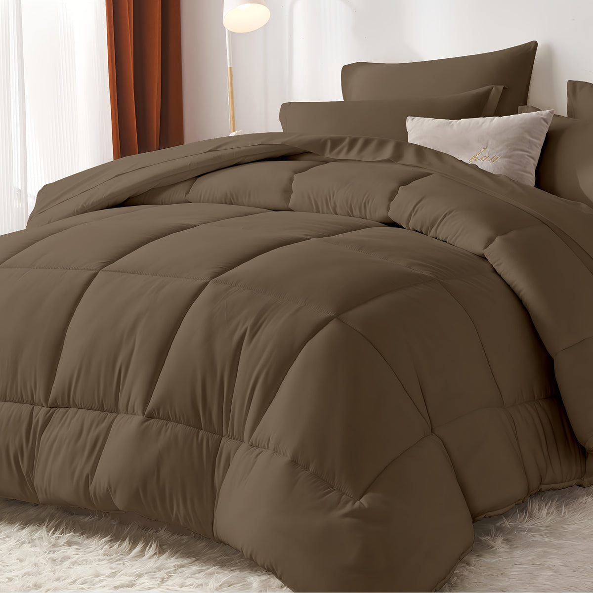 Thin Quilt Comforter Set Twin Full Queen King – Lightweight Breathable Bed in a Bag with Sheets Pillowcases Pillow Shams, All Season Microfiber Bedding Multi-Color