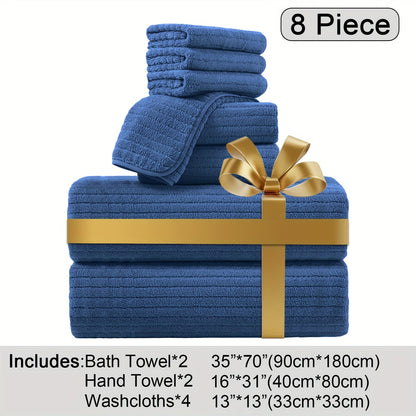 Oversized Bath Towel Set Microfiber XL – Super Absorbent Quick Dry Extra Large Bath Sheets for Family & Hotel, Soft Plush Shower Towels, 4-Piece & 8-Piece Sets, Multiple Colors & Patterns