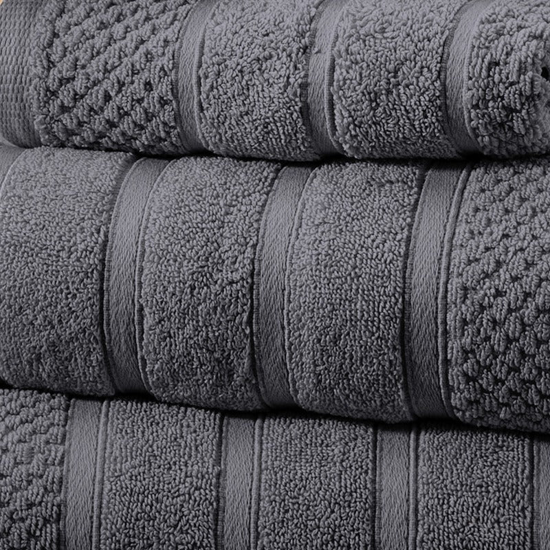 Egyptian Cotton Towel Set 6 Piece – 650 GSM Luxury Bath Towels with Zero Twist Loops, Ultra Soft & Highly Absorbent, Includes 2 Bath Towels, 2 Hand Towels & 2 Washcloths for Bathroom Spa Experience