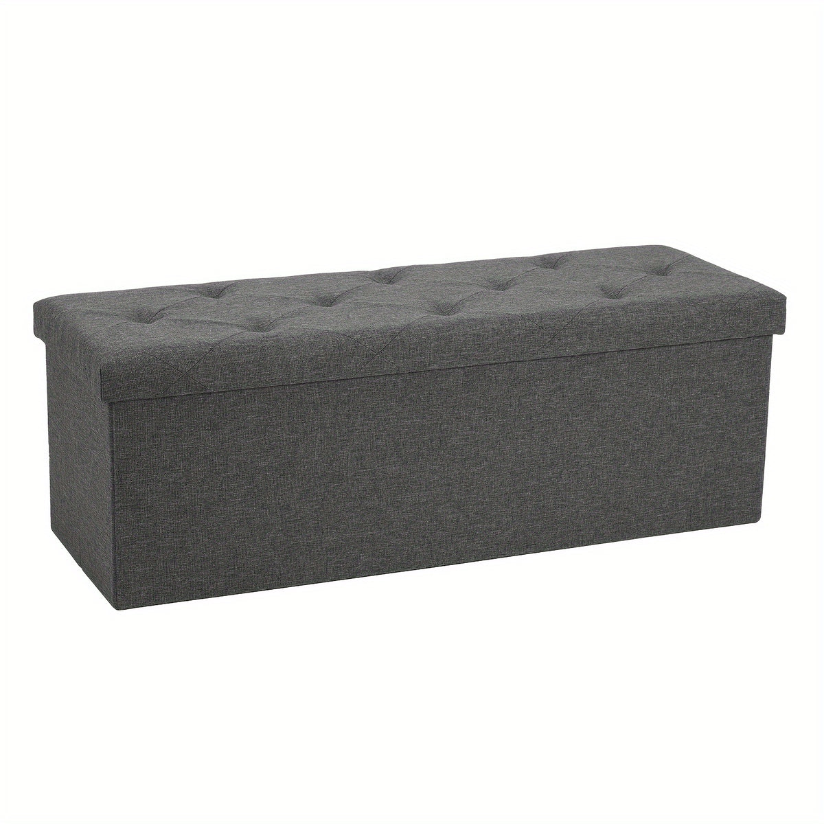 Storage Ottoman Bench 43 Inch 660 LB Capacity Folding End of Bed Bench with Padded Seat, Large Storage Chest Foot Rest Stool for Bedroom Living Room Entryway, Available in Nylon & Leather, Multiple Colors