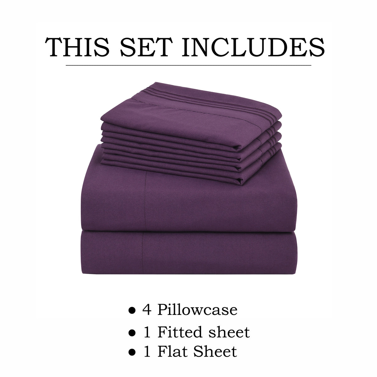 Microfiber Bed Sheets Set 6 Piece Hotel Grade 18" Deep Pocket, Breathable Soft Bedding Twin Full Queen King, 100 GSM All-Season Comfort, Machine Washable Fitted Sheet Flat Sheet Pillowcases, 12 Colors