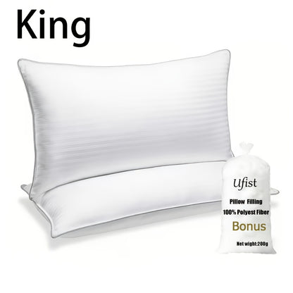 Queen Size Bed Pillows for Sleeping Set of 2 or 4 – Cooling Hotel Quality Down Alternative Pillow 20x30in, Soft Neck Relief Support for Back Stomach Side Sleepers, Breathable & Hypoallergenic