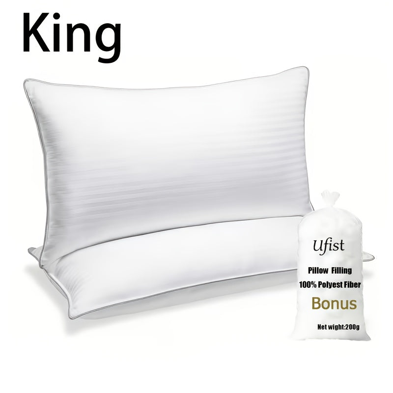 Queen Size Bed Pillows for Sleeping Set of 2 or 4 – Cooling Hotel Quality Down Alternative Pillow 20x30in, Soft Neck Relief Support for Back Stomach Side Sleepers, Breathable & Hypoallergenic