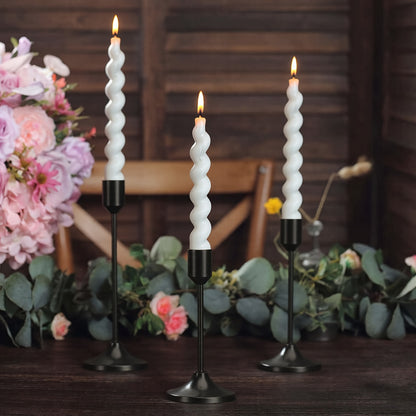 Metal Candle Holders Set of 12 - Elegant Tapered Design Tabletop Centerpiece for Wedding, Christmas, Halloween & Anniversary Decor, Polished Finish Candlestick Holders for Home & Hotel