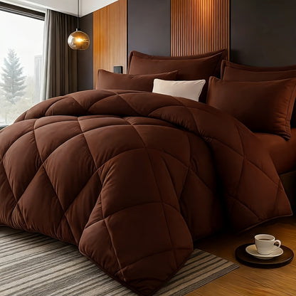 Bedding Comforter Set 30+ Colors All Season – Diamond Quilted Down Alternative Comforter with Pillowcases, Soft Lightweight Breathable Microfiber Fill, Twin Queen King, 2/3 Piece Bed Set for Bedroom Guest Room Dorm