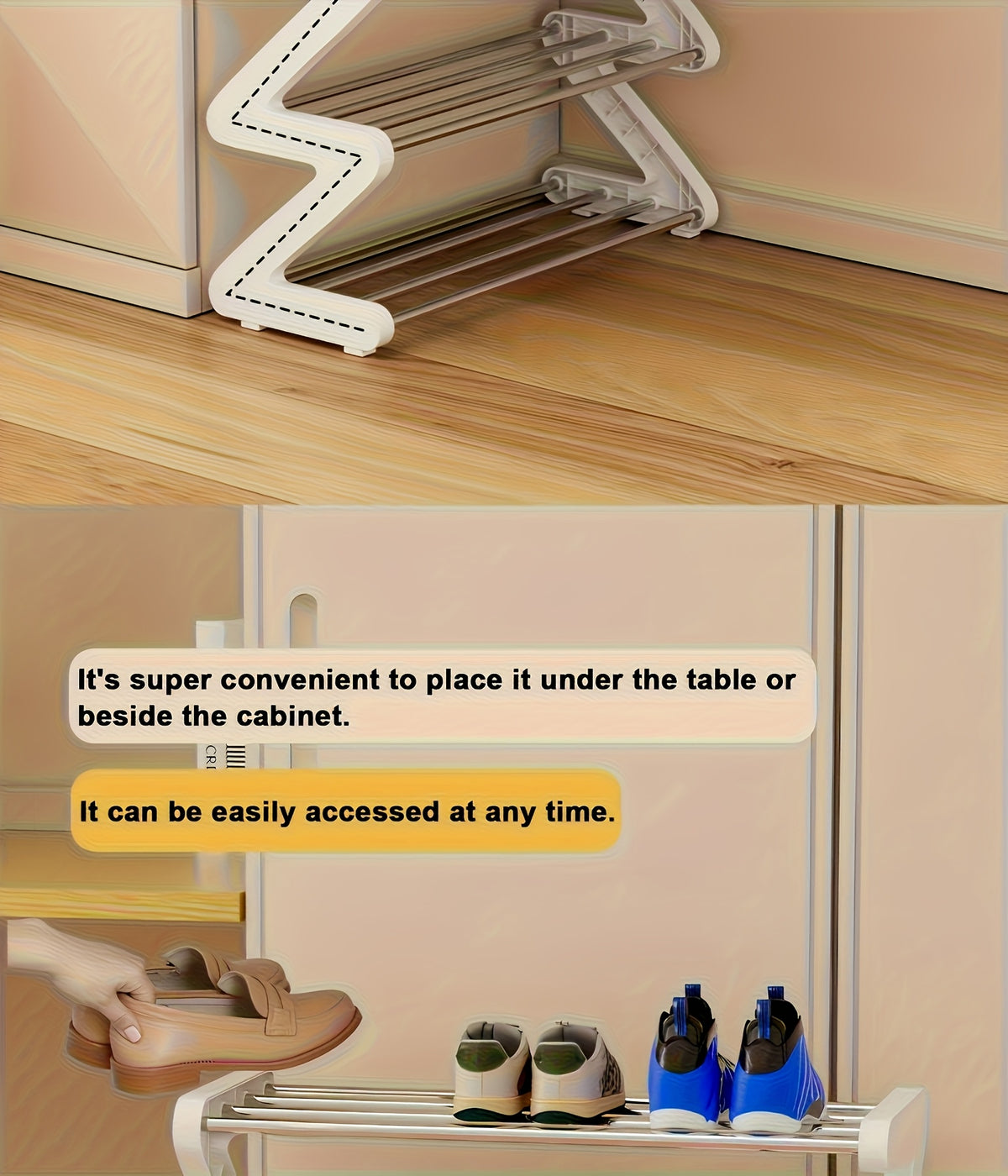 4-Tier Shoe Rack Organizer for Entryway, Upgraded Metal Tube Shoe Shelf with Thickened Plastic Parts, Multi-Layer Freestanding Shoe Storage for Bedroom Hallway Dormitory Closet, Space Saving Shoe Stand, Multiple Colors