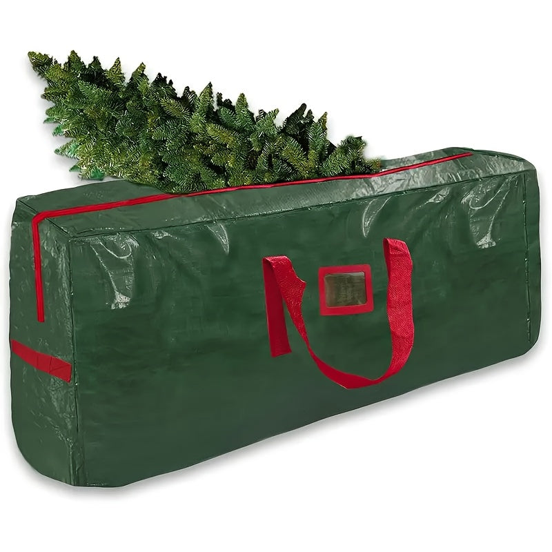 Christmas Tree Storage Bag PVC Extra Large – Fits Trees Up to 7.5 Feet, Durable Waterproof Material with Double Zippers & Strong Handles, Xmas Holiday Tree Organizer, Red