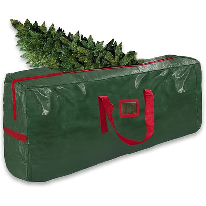 Christmas Tree Storage Bag PVC Extra Large – Fits Trees Up to 7.5 Feet, Durable Waterproof Material with Double Zippers & Strong Handles, Xmas Holiday Tree Organizer, Red