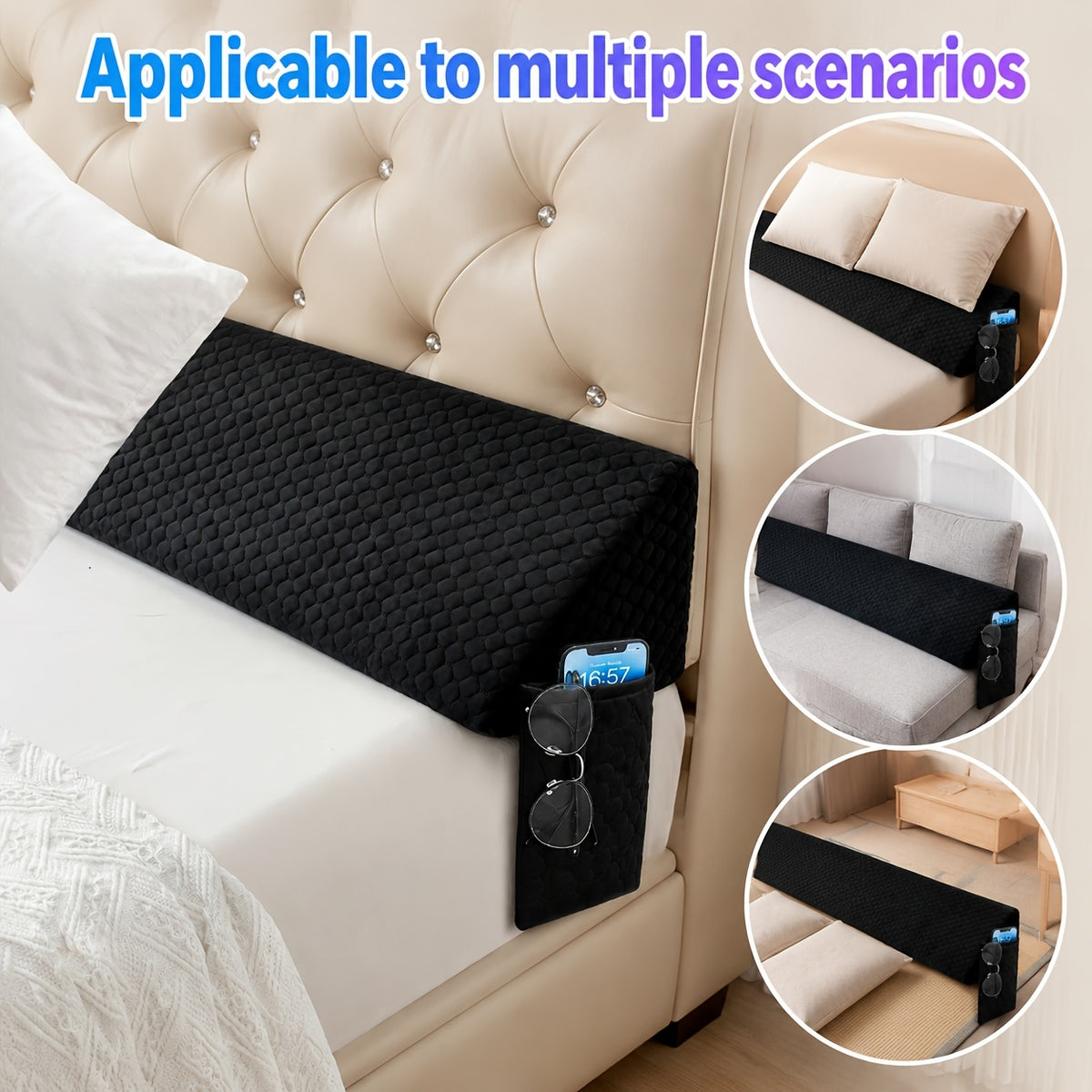 Bed Gap Filler Mattress Wedge Pillow for Headboard - Close 0-7" Gap Between Mattress and Wall, Bed Wedge Backrest Support Pillow Twin Full Queen King 8 Colors