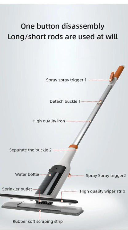 Window Cleaning Kit 3-in-1 Spray Bottle Scrubber & Squeegee with Metal Pole for High Windows, Shower Doors, Glass & Car Windshields – All-in-One Home Glass Cleaner Tool