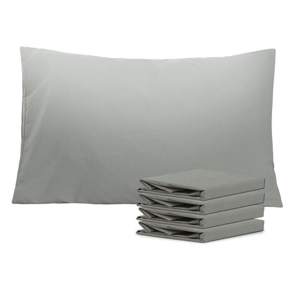 Pillowcases 4 Pack Queen Size Brushed Microfiber – Envelope Closure Soft Wrinkle-Free Fade-Resistant Solid Color Pillow Cases, 20x30 Inch, 32 Colors
