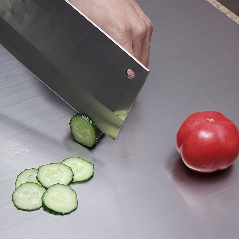 304 Stainless Steel Cutting Board Kitchen Meat Chopping Board, Hygienic Non-Porous Knife Board for Meat, Fish & Vegetables, Easy-Clean Kitchenware – 5 Sizes Available