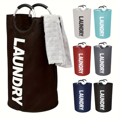 Large Foldable Laundry Basket Waterproof with Padded Handles – Freestanding Dirty Clothes Hamper for Bathroom Bedroom Home, 1pc or 2pcs Multi-Color Options
