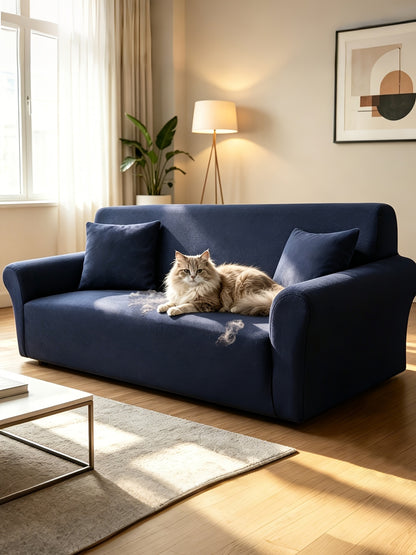 Stretch Sofa Cover with Elastic Band – Milk Fiber Slipcover, Machine Washable, Fits 1 to 4-Seater Sofas & Armchairs, Red Gray Blue Black Coffee