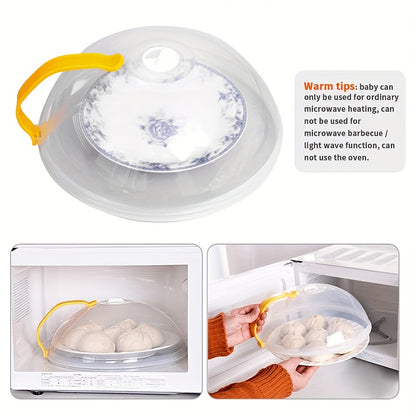 Microwave Food Cover Splatter Guard 2 Pack with Steam Vent & Handle – BPA-Free Plastic Microwave Plate Cover Lid for Kitchen, Easy Grip, Dishwasher Safe, Fits Most Plates and Bowls