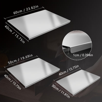 304 Stainless Steel Cutting Board – Rust-Proof Kitchen Chopping Board & Rolling Pastry Board, 3 Sizes, Hygienic Non-Porous Surface for Meat, Vegetables & Dough