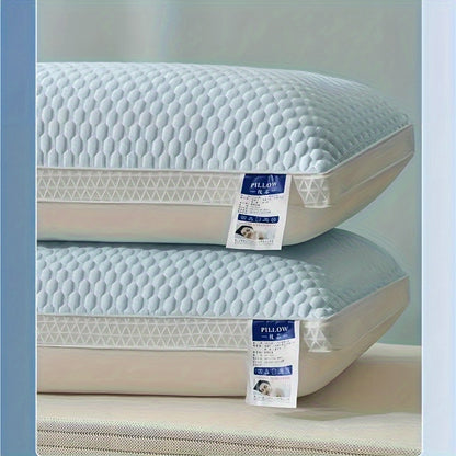 Cooling Bed Pillows Set of 2 - Hotel Grade Soft Neck Support Sleep Pillow for Side Back Stomach Sleepers, Cozy Breathable Pillow for Home Bedroom Dorm, Blue Gray Pink Indigo