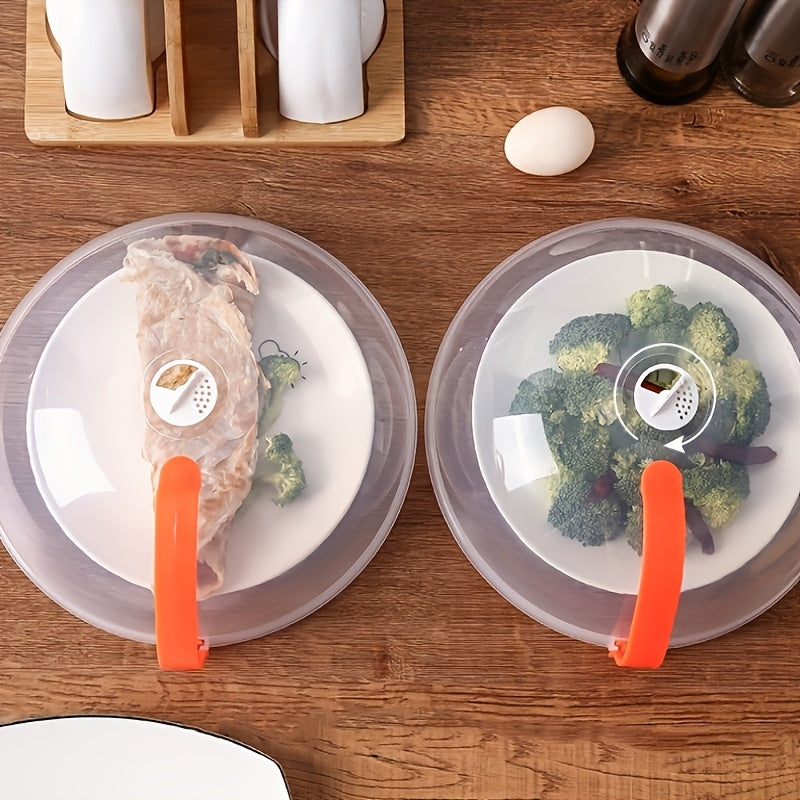 Microwave Food Cover Splatter Guard 2 Pack with Steam Vent & Handle – BPA-Free Plastic Microwave Plate Cover Lid for Kitchen, Easy Grip, Dishwasher Safe, Fits Most Plates and Bowls