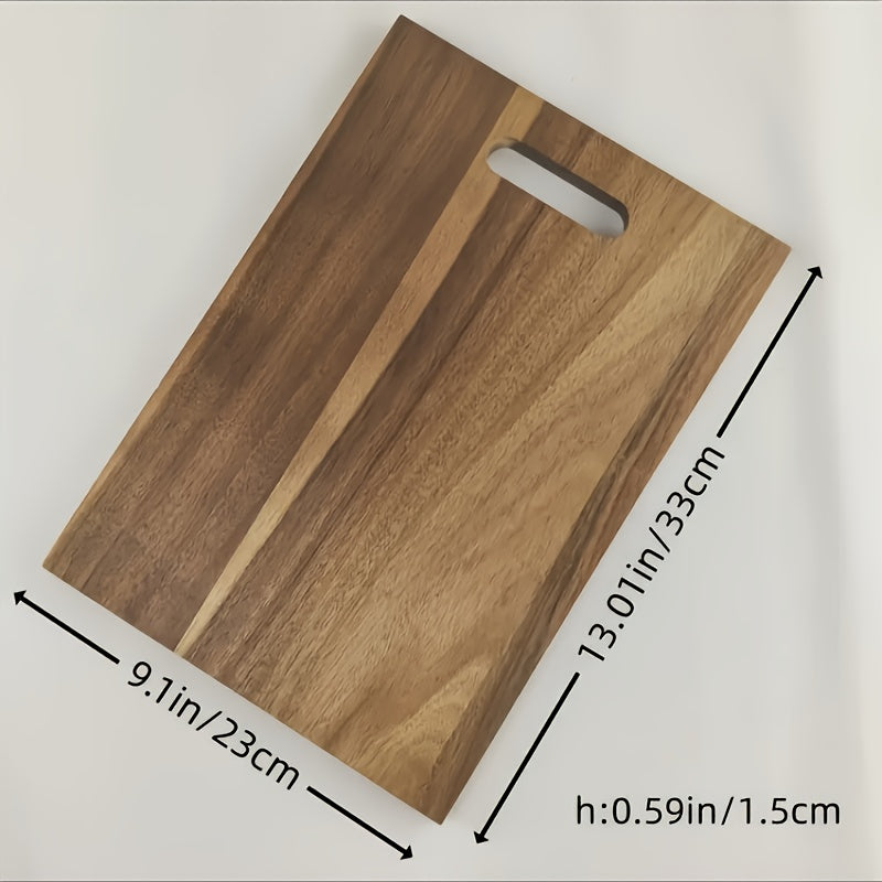 Large Acacia Wood Cutting Board – Solid Hardwood Chopping Board with Non-Slip Base, Serrated Grip Edges, Natural Grain Butcher Block for Meat Vegetables Bread Cheese Kitchen Prep