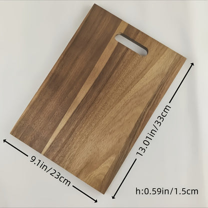 Large Acacia Wood Cutting Board – Solid Hardwood Chopping Board with Non-Slip Base, Serrated Grip Edges, Natural Grain Butcher Block for Meat Vegetables Bread Cheese Kitchen Prep