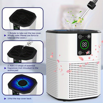 Air Purifier for Home | ULPA Filter for Pets, Dust, Odor & Smoke | Quiet Sleep Mode Desktop Air Cleaner for Bedroom, Office & Living Room | White & Black
