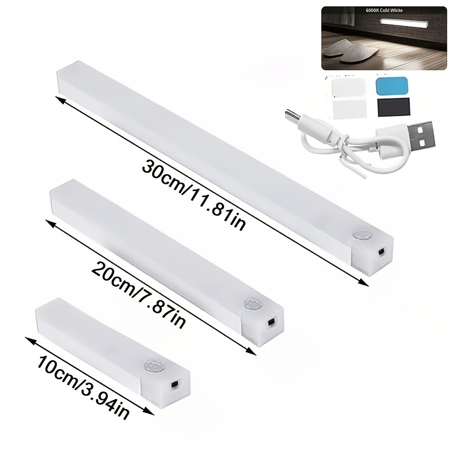 Motion Sensor LED Cabinet Light USB Rechargeable 12-Pack, 12 LED Wireless Night Light 3 Modes Wall Mount for Bedroom, Staircase, Kitchen, Closet & Hallway – 10cm, 20cm or 30cm